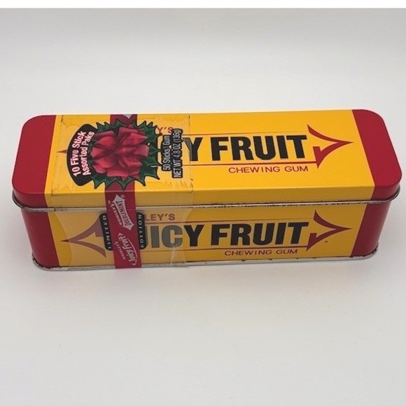 Wrigley's Other - Vintage Wrigleys Juicy Fruit Gum Tin Holiday Limited Edition Collectible Red Bow